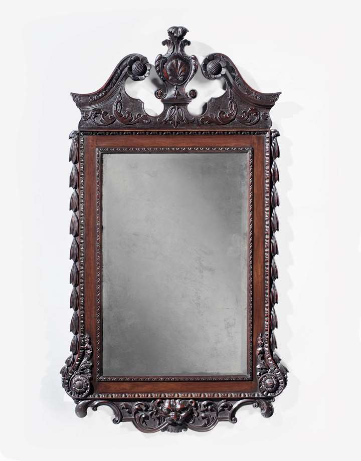 An Irish mahogany mirror